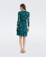 Load image into Gallery viewer, DVF BRENDA DRESS TULIPS GODDESS TURQUOISE