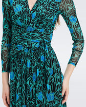 Load image into Gallery viewer, DVF BRENDA DRESS TULIPS GODDESS TURQUOISE