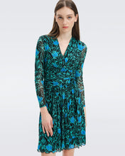 Load image into Gallery viewer, DVF BRENDA DRESS TULIPS GODDESS TURQUOISE