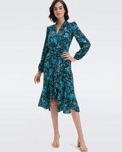 Load image into Gallery viewer, DVF CARLA TWO DRESS TULIPS GODDESS TURQUOISE