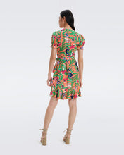 Load image into Gallery viewer, DVF EMILIA MINI DRESS FANTASIA FLORAL CORAL REEF