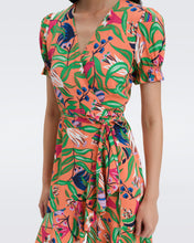 Load image into Gallery viewer, DVF EMILIA MINI DRESS FANTASIA FLORAL CORAL REEF