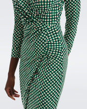 Load image into Gallery viewer, DVF PALMIRA DRESS PAINTED CUBE SM INDIAN GREEN