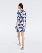 Load image into Gallery viewer, DVF NEW JULIAN TWO DRESS WATERCOLOR FLORAL LG IVORY