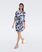 Load image into Gallery viewer, DVF NEW JULIAN TWO DRESS WATERCOLOR FLORAL LG IVORY