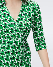 Load image into Gallery viewer, DVF ABIGAIL MIDI DRESS SHIFTED WINGS GREEN