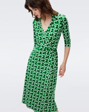 Load image into Gallery viewer, DVF ABIGAIL MIDI DRESS SHIFTED WINGS GREEN
