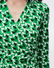 Load image into Gallery viewer, DVF NEW JEANNE TWO DRESS SHIFTED WINGS GREEN