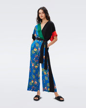 Load image into Gallery viewer, DVF RINNA JUMPSUIT SUMMER BOUQUETS INDIGO