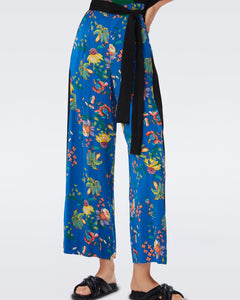 DVF RINNA JUMPSUIT SUMMER BOUQUETS INDIGO