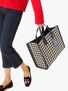 MANHATTAN HOUNDSTOOTH LARGE TOTE