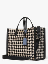 Load image into Gallery viewer, MANHATTAN HOUNDSTOOTH LARGE TOTE