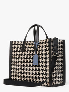 MANHATTAN HOUNDSTOOTH LARGE TOTE