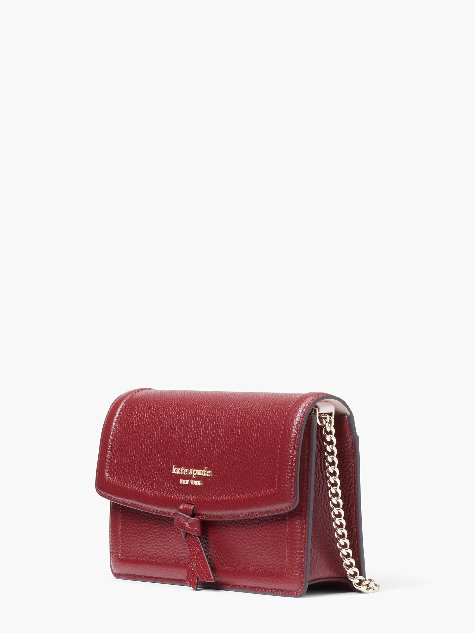 Kate Spade New York Knott Pebbled Leather Flap Crossbody - Autumnal Red