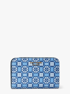 SPADE FLOWER MONOGRAM COATED CANVAS COMPACT WALLET