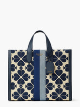 Load image into Gallery viewer, SPADE FLOWER JACQUARD STRIPED MANHATTAN LARGE TOTE