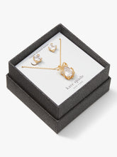 Load image into Gallery viewer, PAVE PRESENT MINI PENDANT AND STUDS SET BOXED