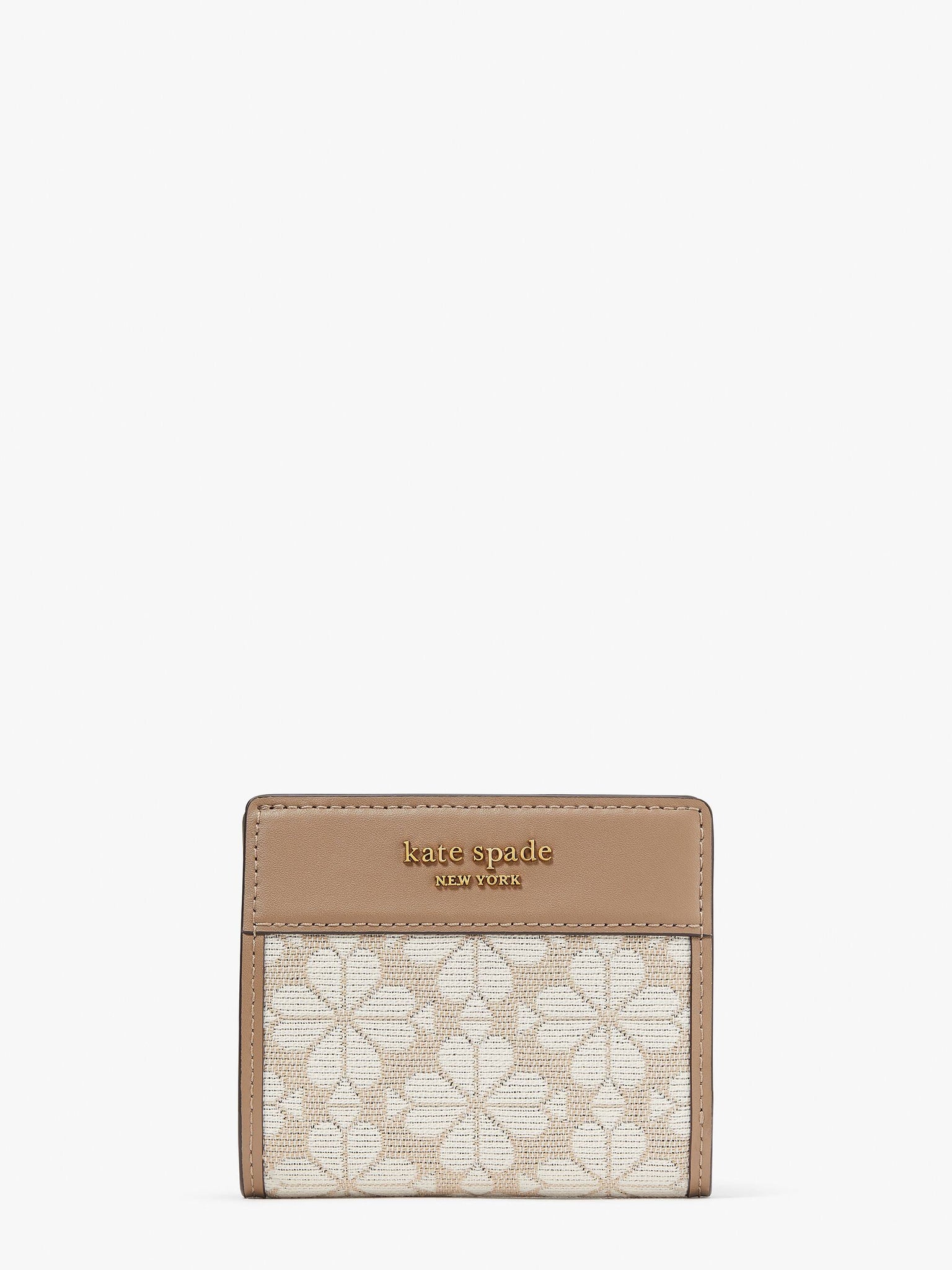 Spade Flower Jacquard Zip Slim Wallet