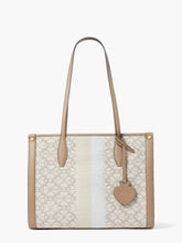 Load image into Gallery viewer, SPADE FLOWER JACQUARD STRIPED MARKET MEDIUM TOTE